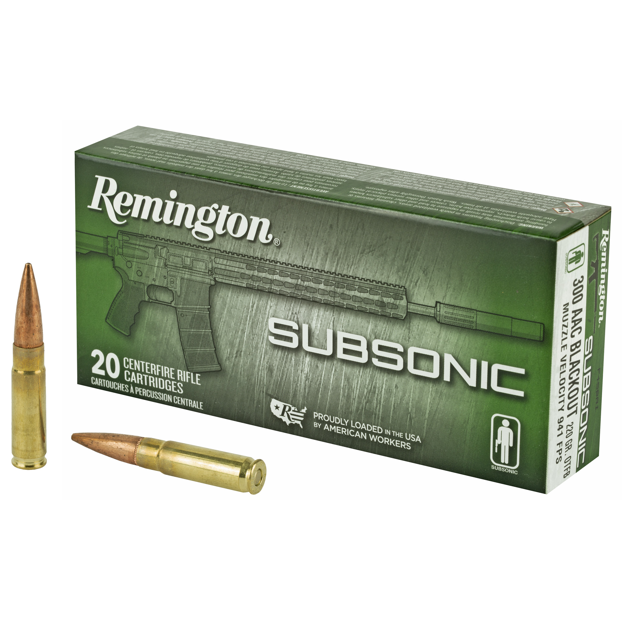 Remington Ammunition 28430 300Blackout 220gr Open Tip Flat Base 20 Per Box/10 Case