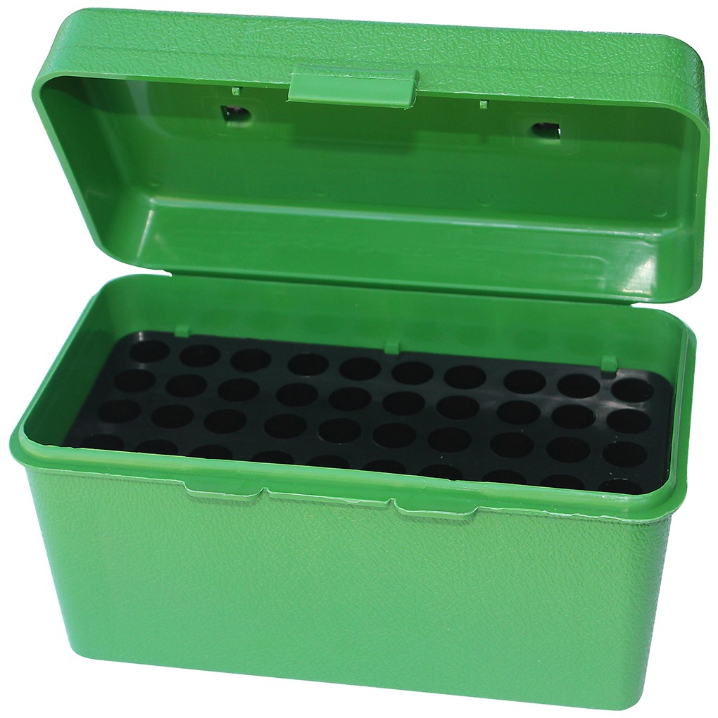 MTM Case-Gard H50RM10 Deluxe Ammo Box Multi Caliber Rifle Green Polypropylene 50rd