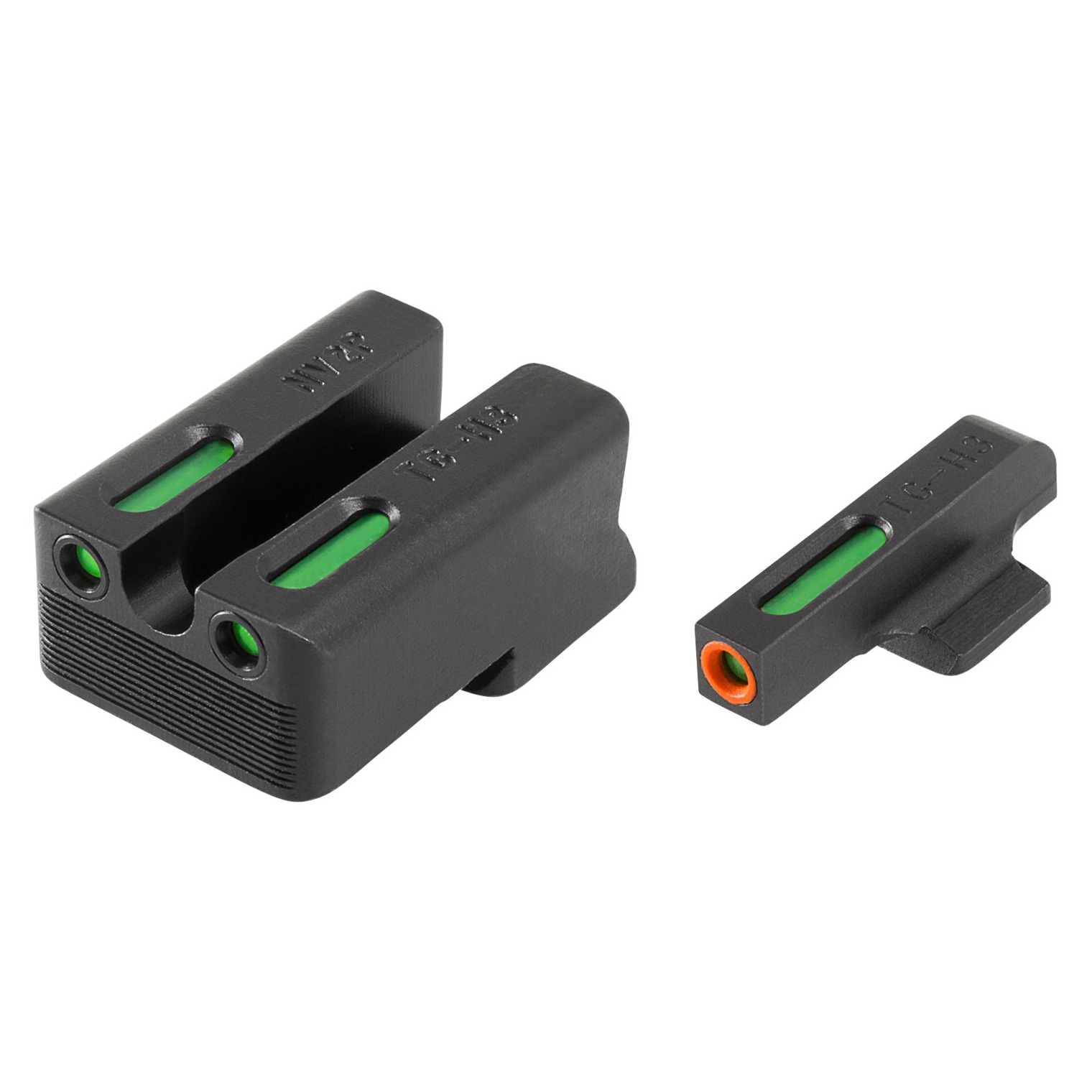 TruGlo TG13NV4PC TFX Pro Black | Green Tritium & Fiber Optic Orange Outline Front Sight Green Tritium & Fiber Optic Rear Sight