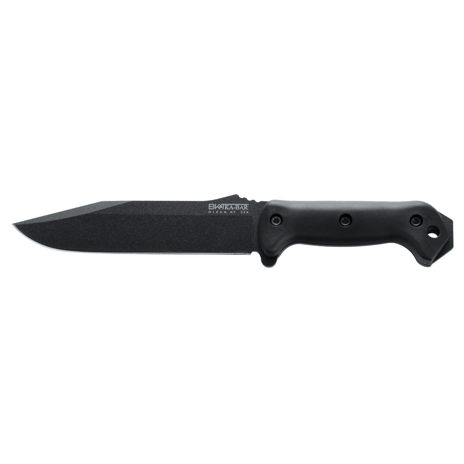Ka-Bar BK7 Becker Combat Utility 7” Fixed Clip Point Plain Black 1095 Cro-Van Blade, Black Ultramid Handle, Includes Sheath