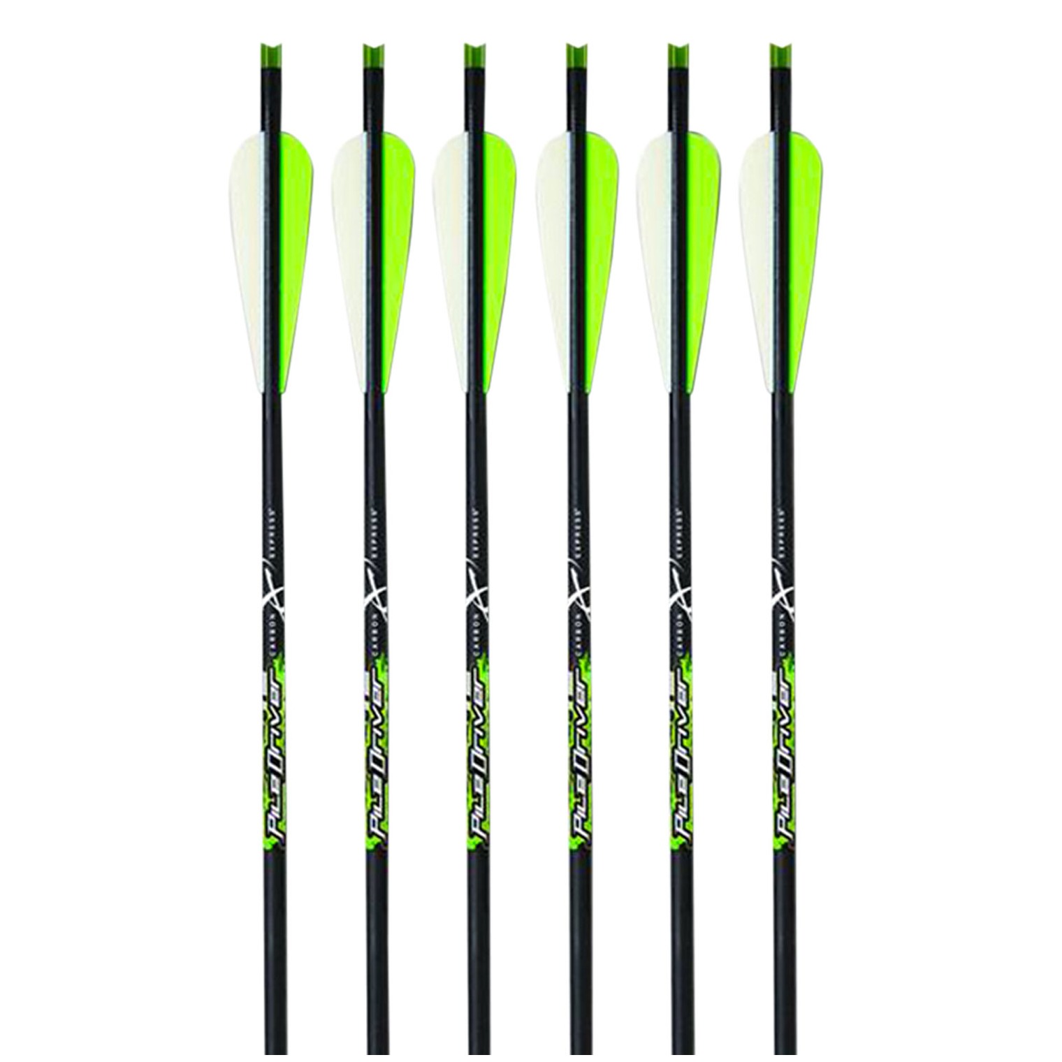 Carbon Express 52140 Piledriver Crossbolt Green 20” Carbon Fiber 6 Pack