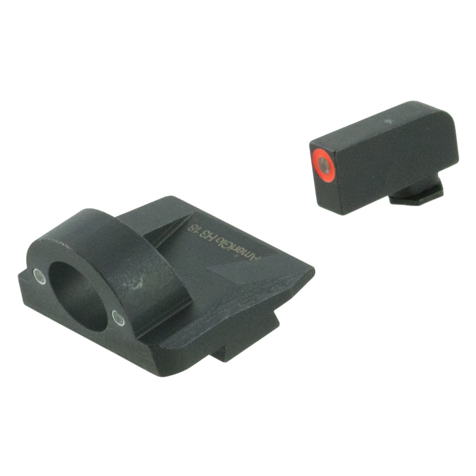 AmeriGlo GL5225 Ghost Ring Sight Set for Glock Green Tritium Orange Outline Front Sight-Green Tritium Rear Sight