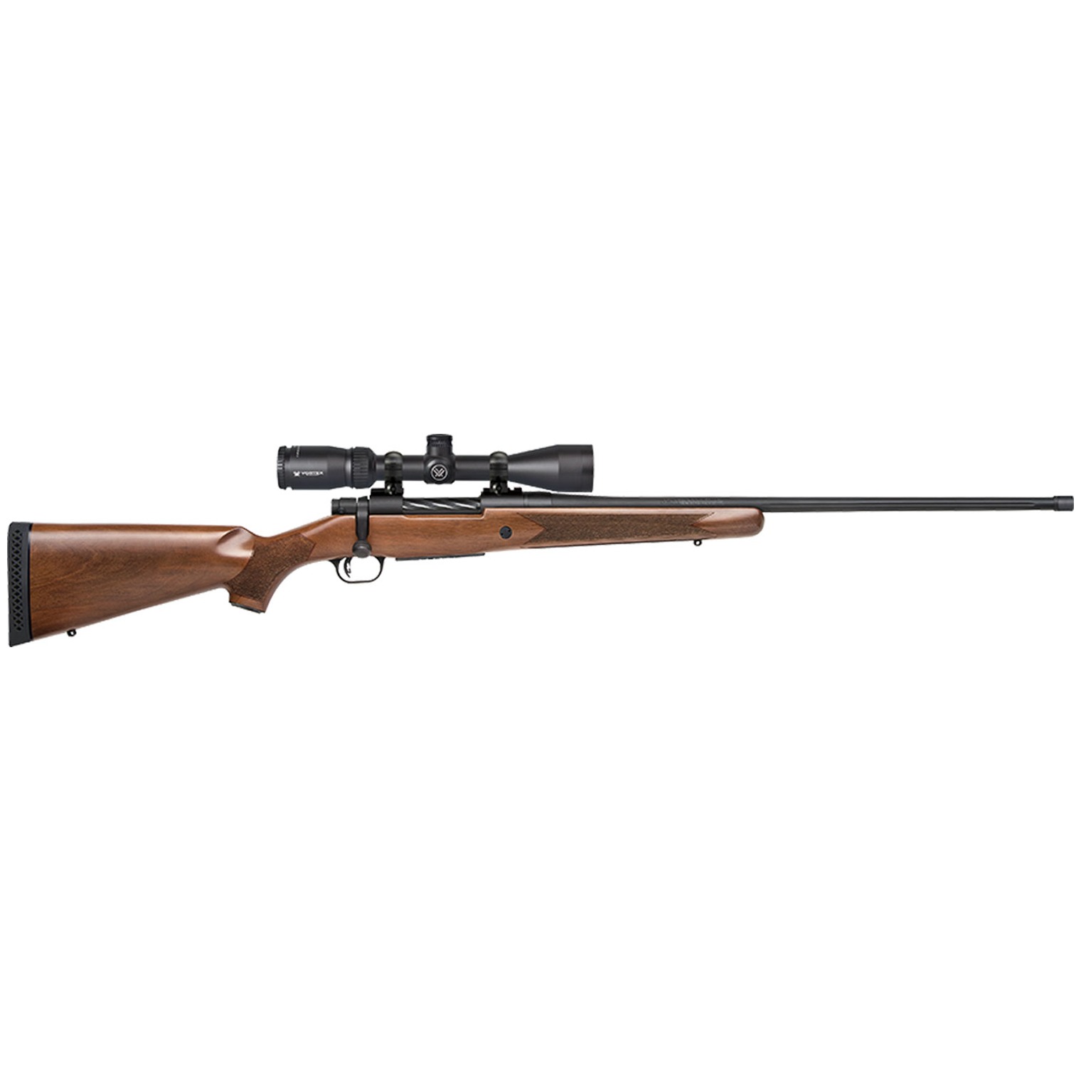 Mossberg 28127 Patriot 7mm Rem Mag Caliber with 3+1 Capacity, 24” Threaded/Fluted Barrel, Matte Blued Metal Finish & Walnut Stock Right Hand (Full Size) Includes Vortex Crossfire II 3-9x40mm Scope
