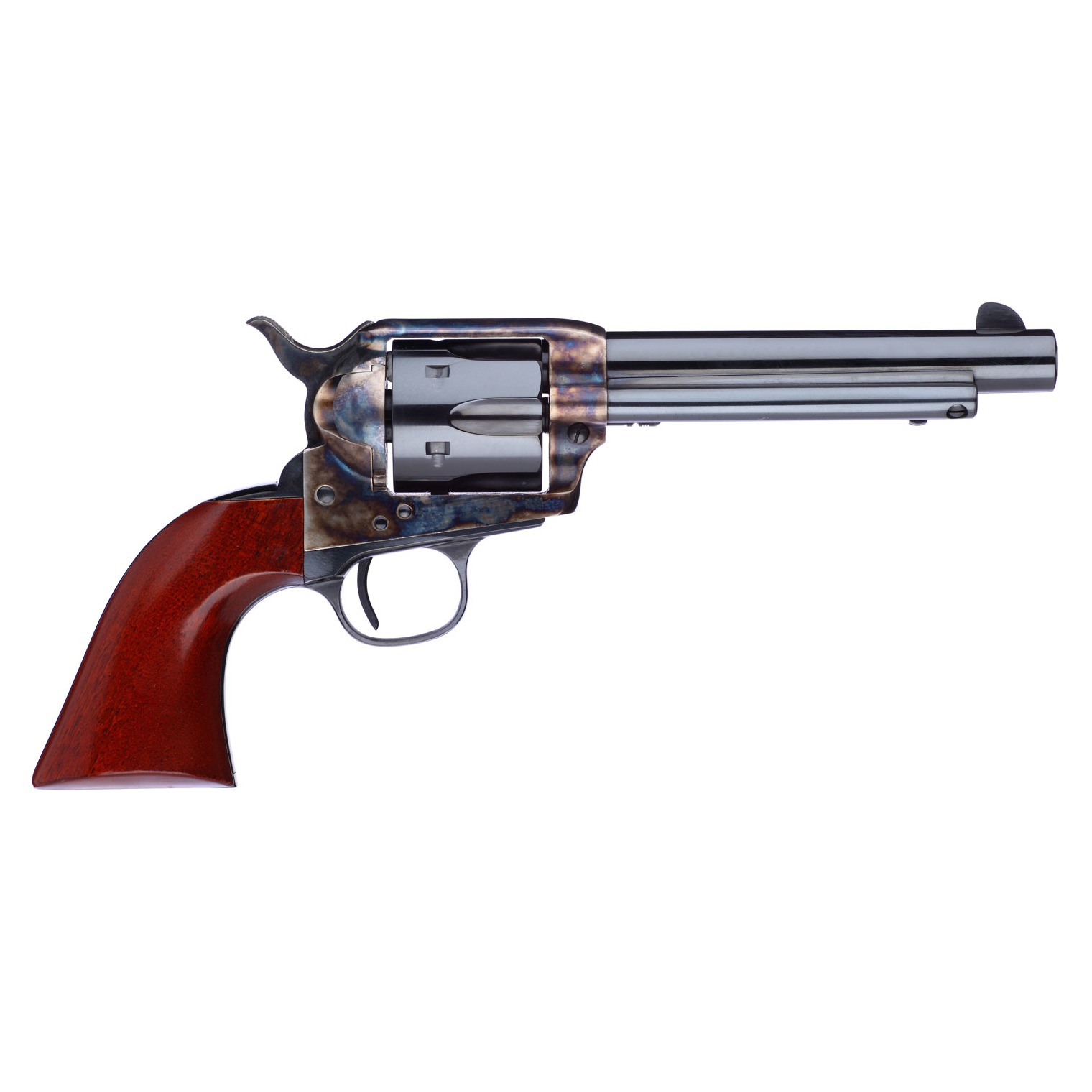 Taylors & Company 701EDE 1873 Cattleman New Model 357 Mag 6rd 5.50” Blued Cylinder & Barrel Color Case Hardened Steel Frame Walnut Navy Size Grip (Taylor Tuned)