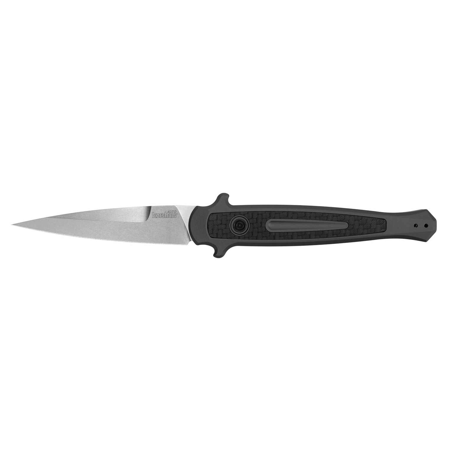 Kershaw 7150 Launch 8 3.50” Folding Spear Point Plain Stonewashed CPM 154 SS Blade Gray w/Insert Aluminum/Carbon Fiber Handle Includes Pocket Clip