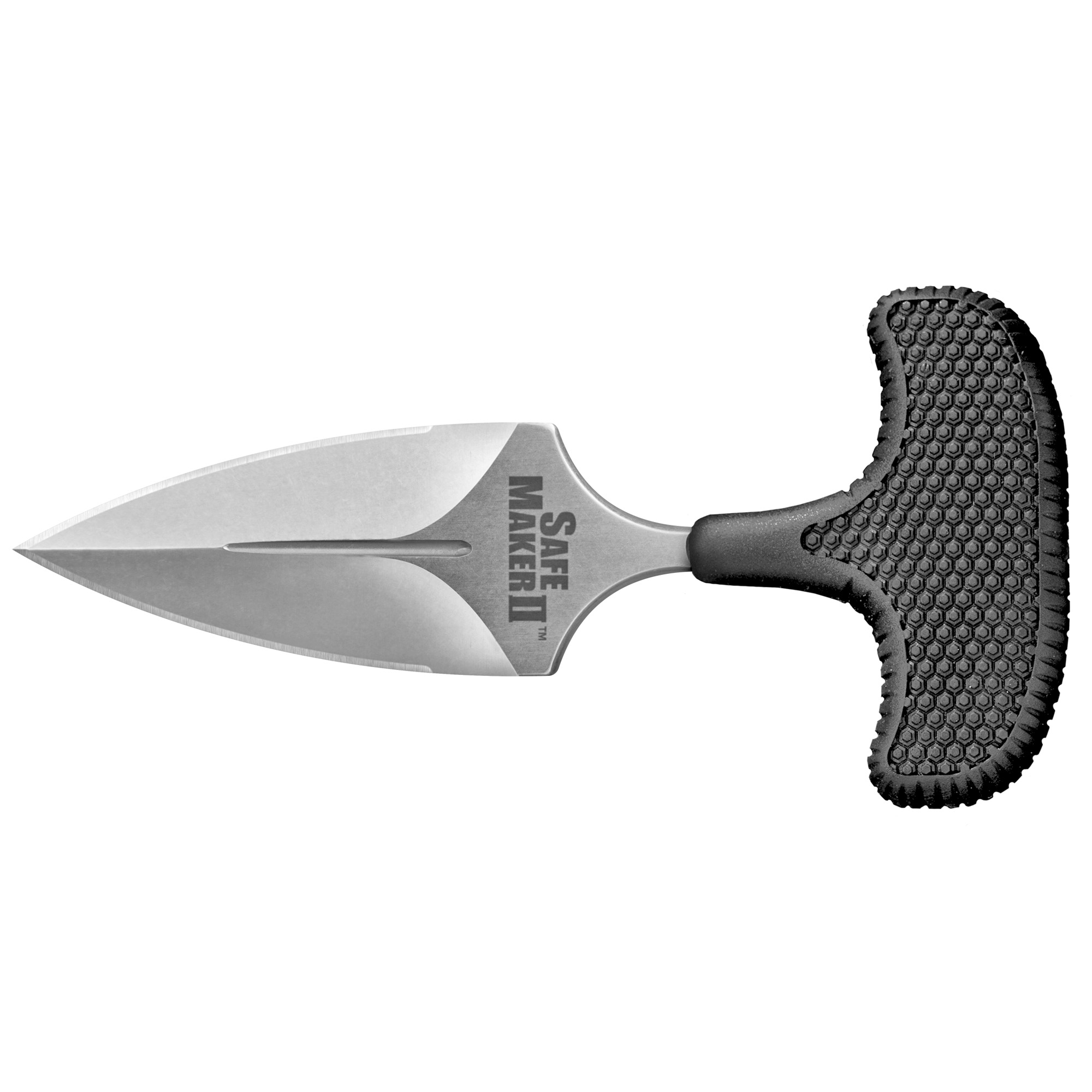 Cold Steel CS12DCST Safe Maker II 3.25” Fixed Spear Point Plain Stone Washed AUS-8A SS Blade/ Black Textured Kray-Ex Handle Includes Sheath
