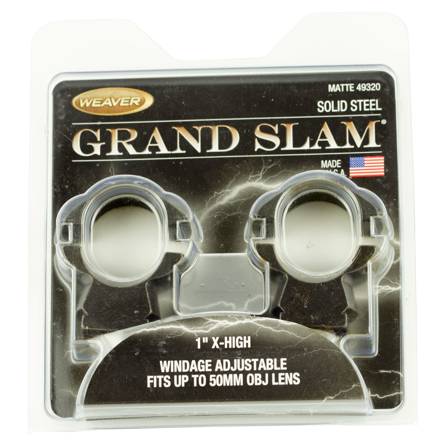 Weaver Mounts 49320 Grand Slam Windage Adjustable Matte Black 1” Extra High
