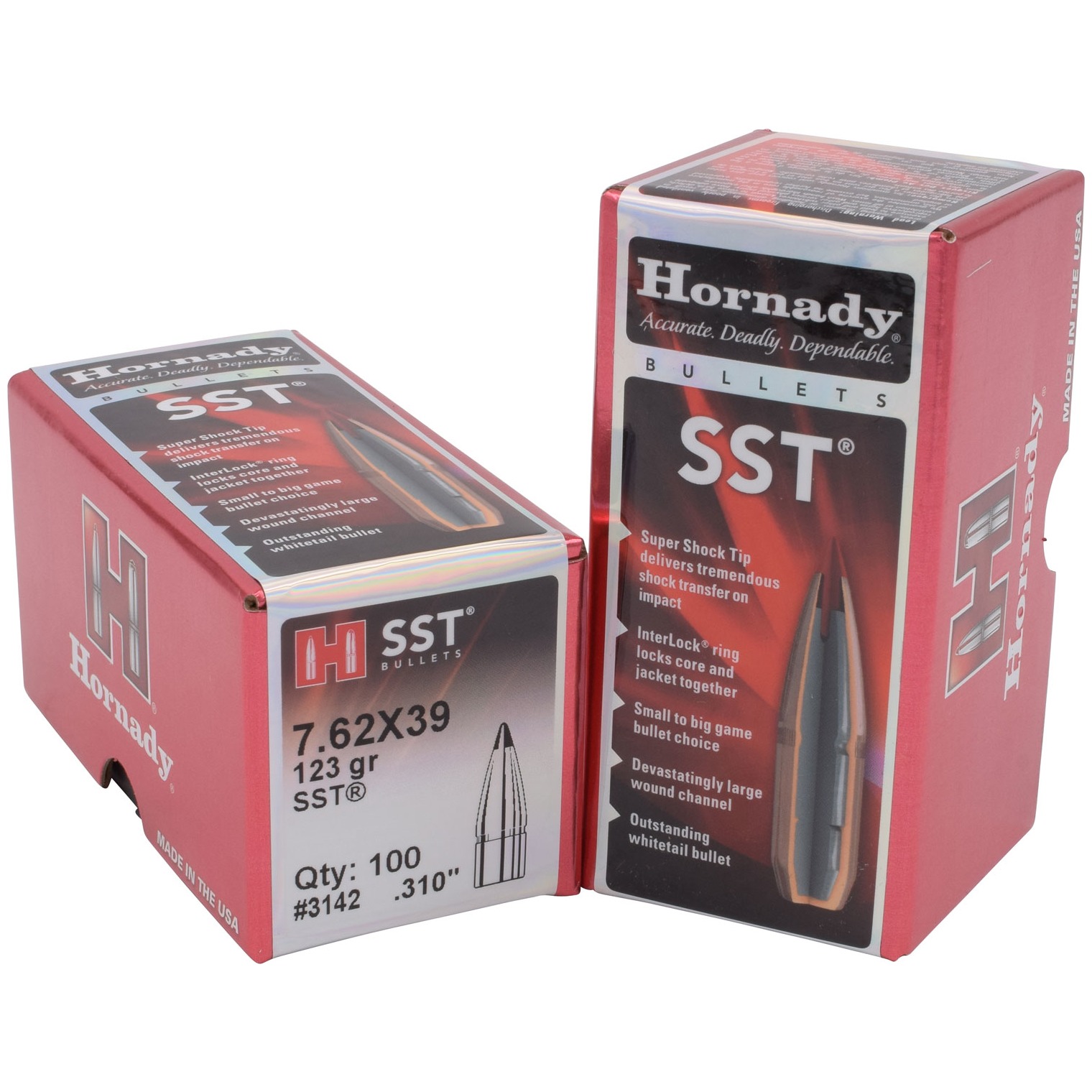 Hornady 3142 SST 7.62mm .310 123 gr Super Shock Tip 100 Per Box/ 25 Case