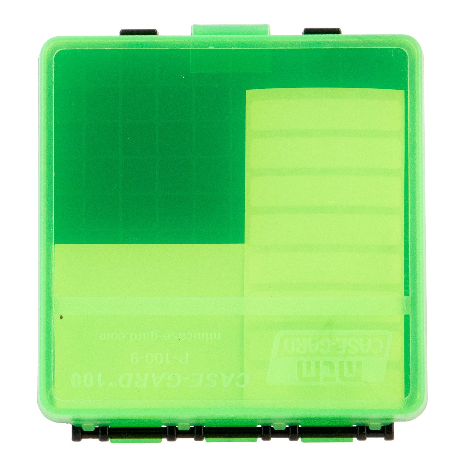 MTM Case-Gard P100916T Case-Gard P-100 Multi-Caliber Handgun Clear Green Polypropylene 100rd