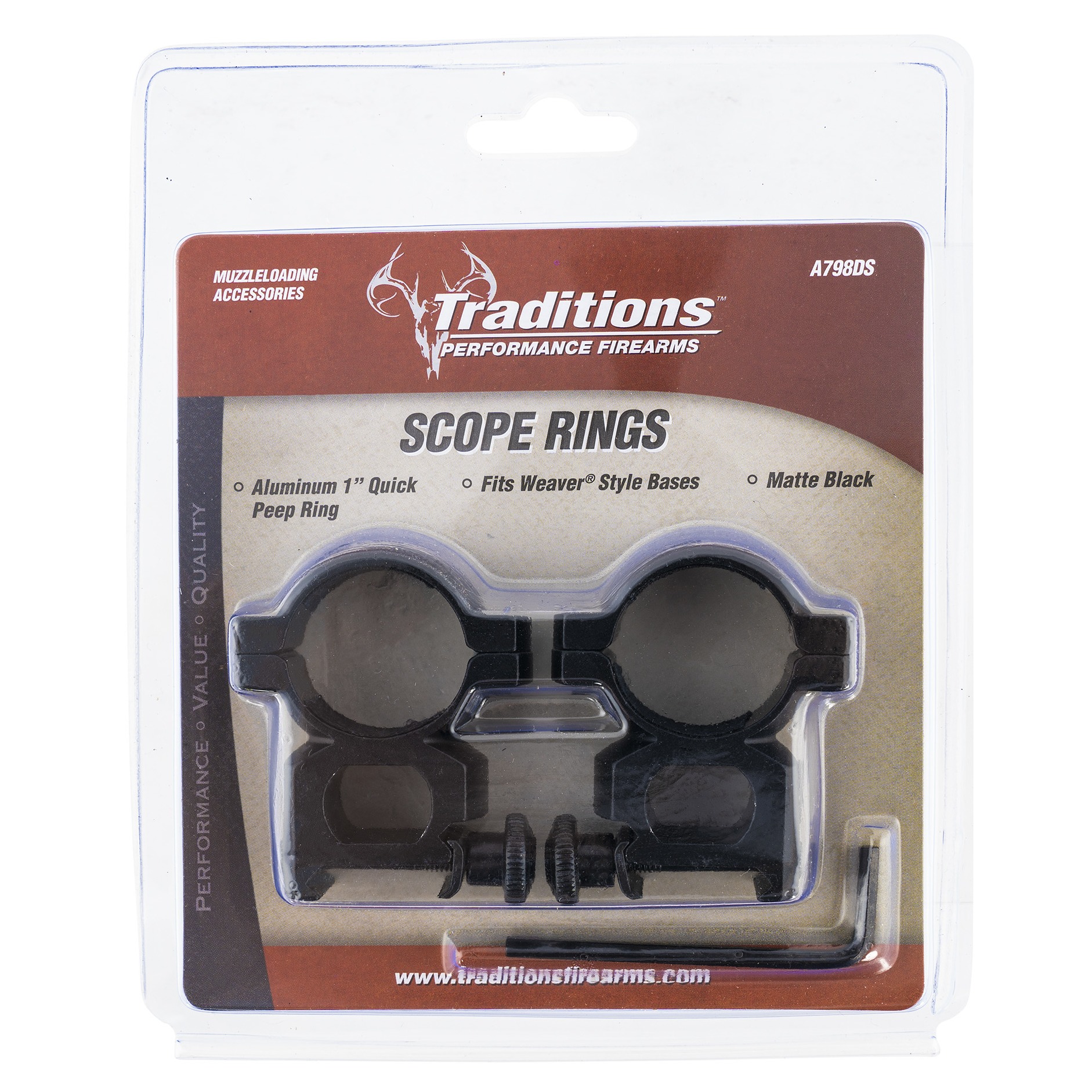 Traditions A798DS Quick Peep Matte Black 1”