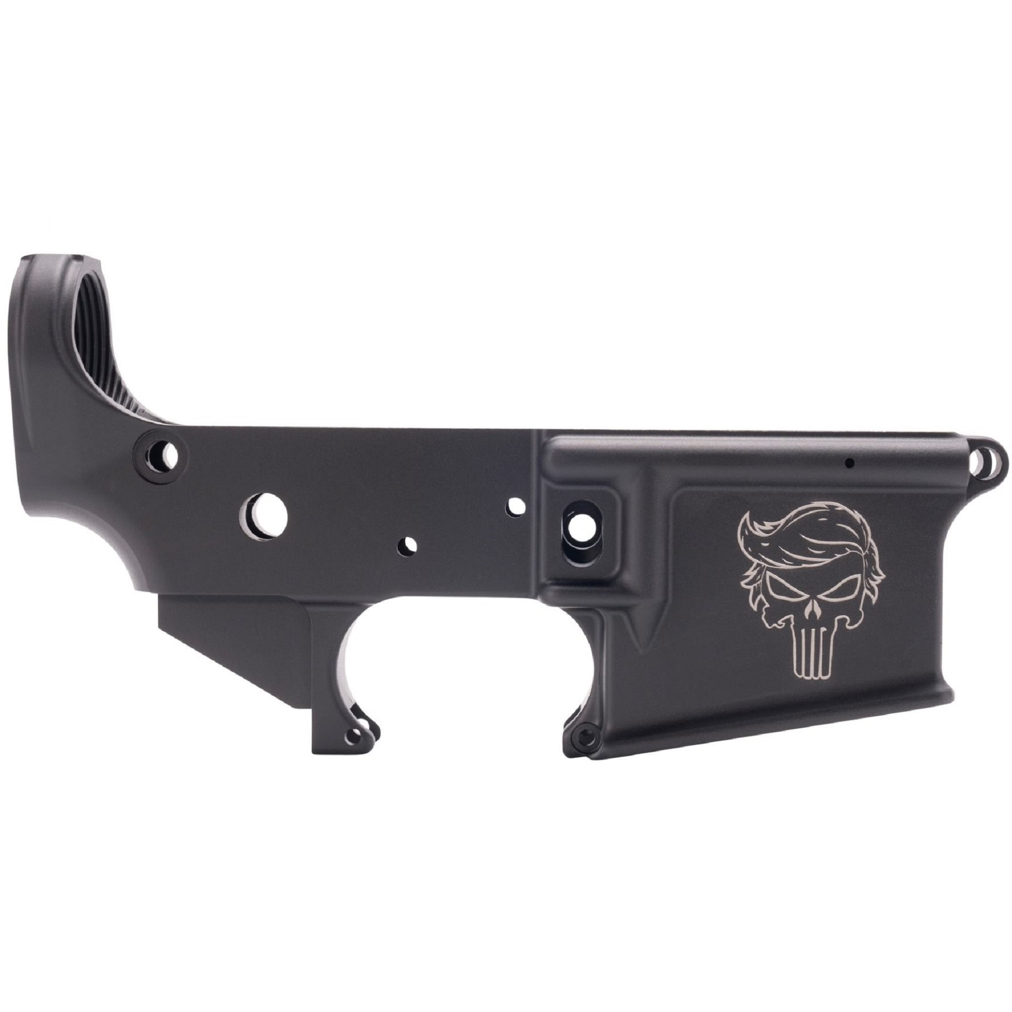 Anderson AM-15 Stripped AR-15 Lower Receiver - Trump Punisher Logo, Black Anodized, Multi-Caliber