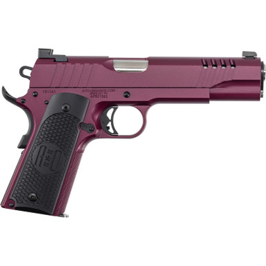 Auto-Ordnance 1911TCAC9 1911 45 ACP 7+1 5" Stainless Steel Barrel, Serrated Stainless Steel Slide, Black Cherry Cerakote Steel Frame w/Beavertail, Armor Black Cerakote Engraved Aluminum Grip