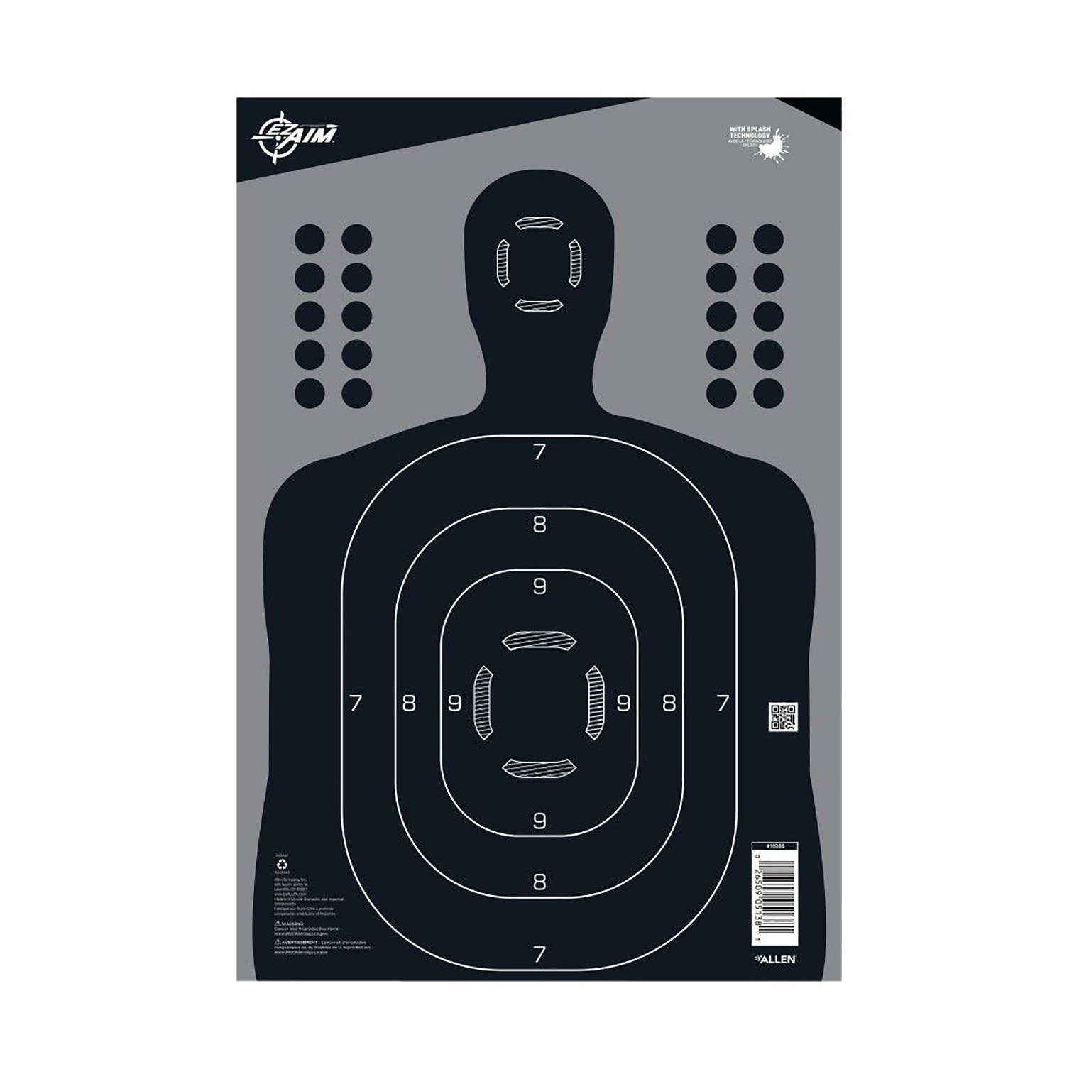 EZ-Aim 15496 Bullseye Paper Hanging 12” x 12” White/Orange 12 Per Pack