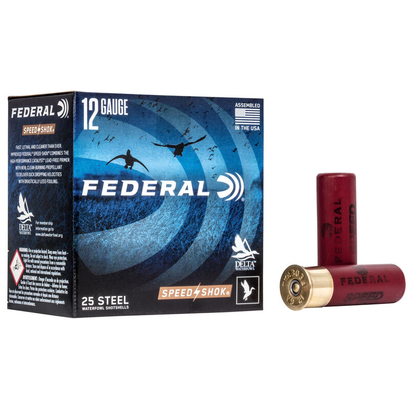 Federal Speed Shok, 12ga, 3″, 1450fps, 1 1/4oz, BB Steel Shot, 200 Round Case