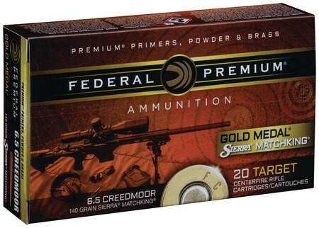 Federal Gold Medal 6.5mm Creedmoor 140gr, Sierra MatchKing 20rd Box