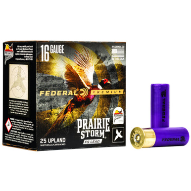 Federal PFX164FS6 Premium Prairie Storm FS 16Gauge 2.75" 1 1/8oz 6Shot 25 Per Box/10 Case