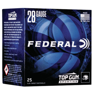 Federal TGS282175 Top Gun 28Gauge 2.75" 3/4oz 7.5Shot 25 Per Box/10 Case