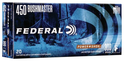 Federal Power-Shok 450 Bushmaster 300gr, Jacketed Soft Point, 20rd Box