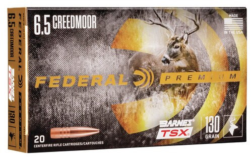 Federal Premium 6.5 Creedmoor 130gr, Barnes Triple-Shock X Bullet (TSX), 20rd Box