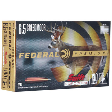 Federal P65CRDSS1 Premium 6.5Creedmoor 130gr Swift Scirocco II 20 Per Box/10 Case
