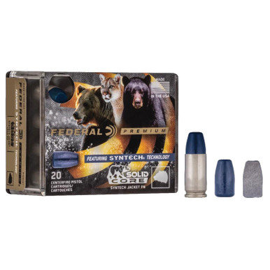 Federal P44SHC1 Premium 44RemMag 300gr Solid Core Synthetic Flat Nose 20 Per Box/10 Case