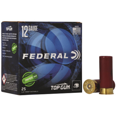Federal TG12W75 Top Gun Paper Wad 12Gauge 2.75" 1 1/8oz 7.5Shot 25 Per Box/10 Case