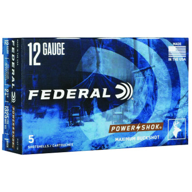 Federal F1271B Power-Shok Max Buck 12Gauge 2.75" 1BuckShot 5 Per Box/50 Case