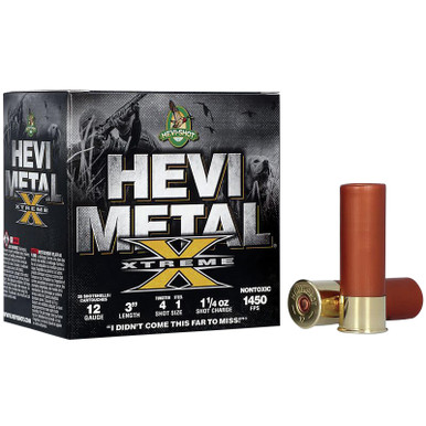 HEVI-Shot HS38122 HEVI-Metal Extreme 12Gauge 3" 1 1/4oz Steel/Tungsten 4/1Shot 25 Per Box/10 Case