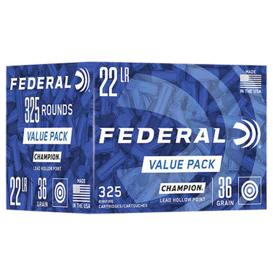 Federal 749 Champion Training Value Pack 22LR 36gr Lead Hollow Point 325 Per Box/10 Case