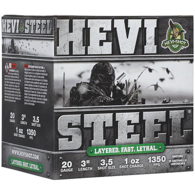HEVI-Shot HS62035 HEVI-Steel Waterfowl 20Gauge 3" 1oz 3/5Shot 25 Per Box/10 Case