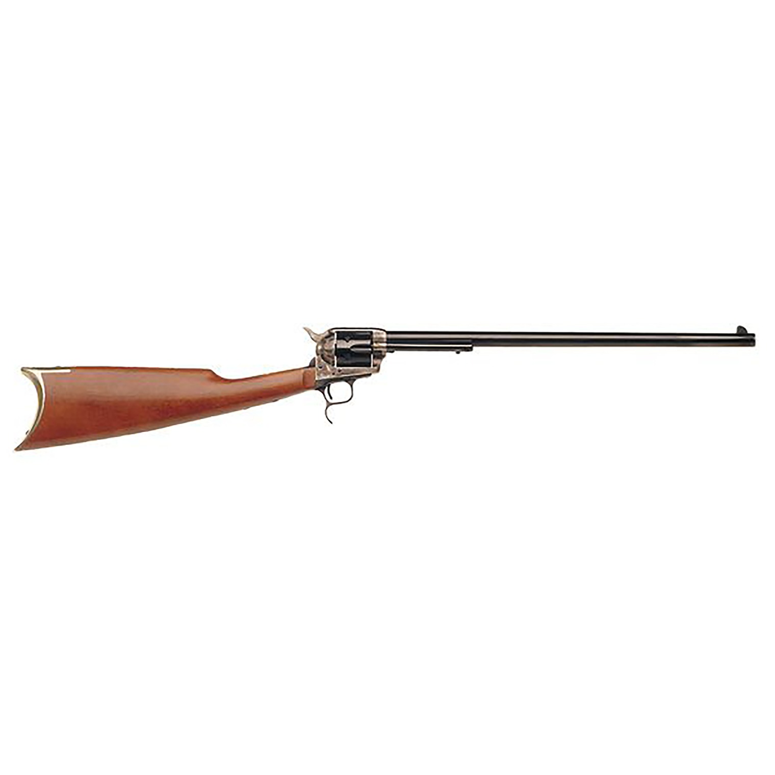 Cimarron MP419 Revolving Carbine Full Size 45 Colt (Long Colt) 6 Shot 18” Blued Stainless Steel Barrel, Color Case Hardened Stainless Steel Receiver, Walnut Shoulder Stock, Right Hand