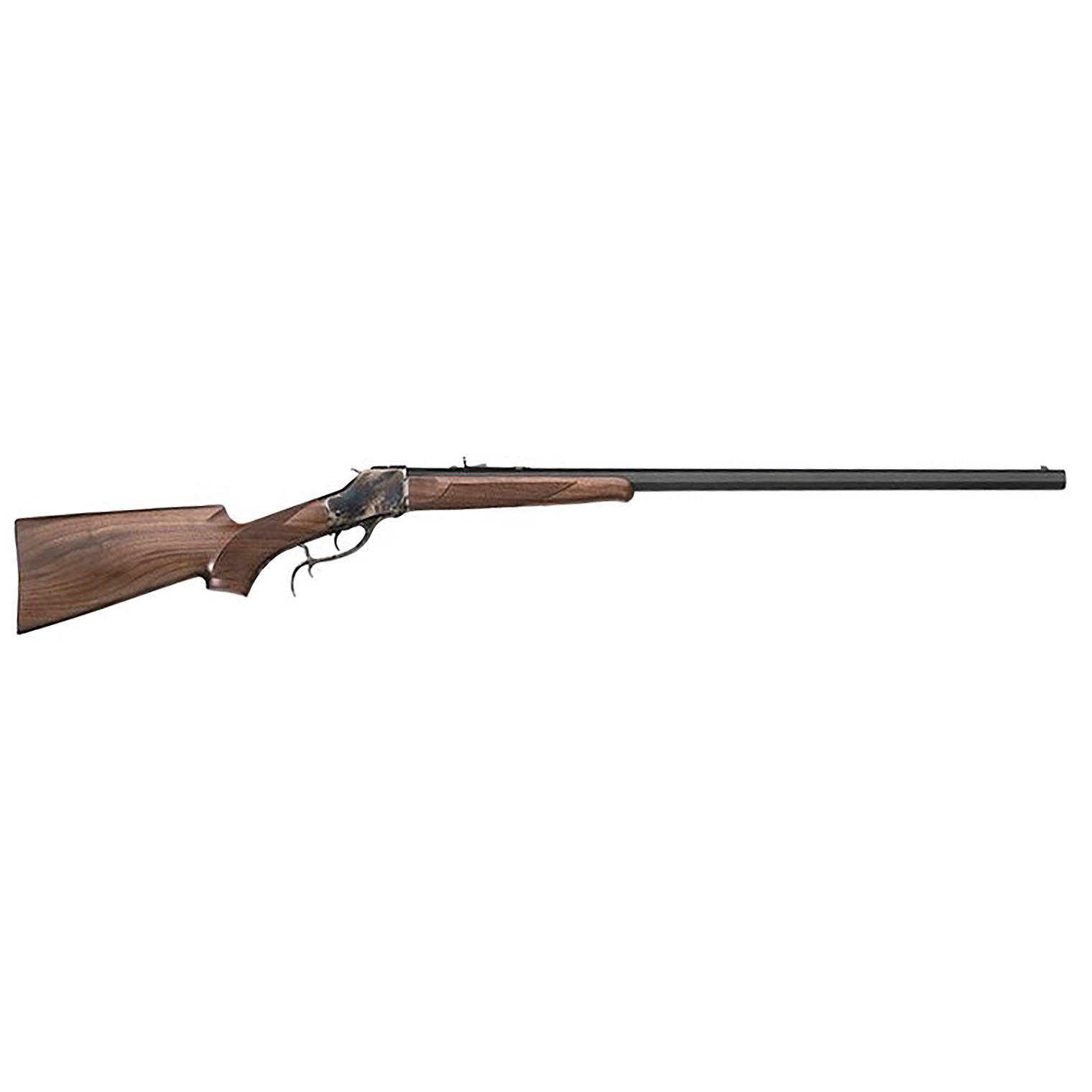 Taylors & Company 210156 1885 High Wall 38-55 Win 1rd 30” Blued Barrel, Color Case Hardened Steel Receiver, Walnut/ Fixed Pistol Grip Stock, Right Hand