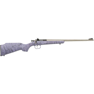 Crickett KSA2445 Gen2 Youth 22 LR 1rd 16.13" Stainless Single Shot Barrel, Stainless Steel Receiver, Purple w/Black Webbing Fixed Synthetic Stock