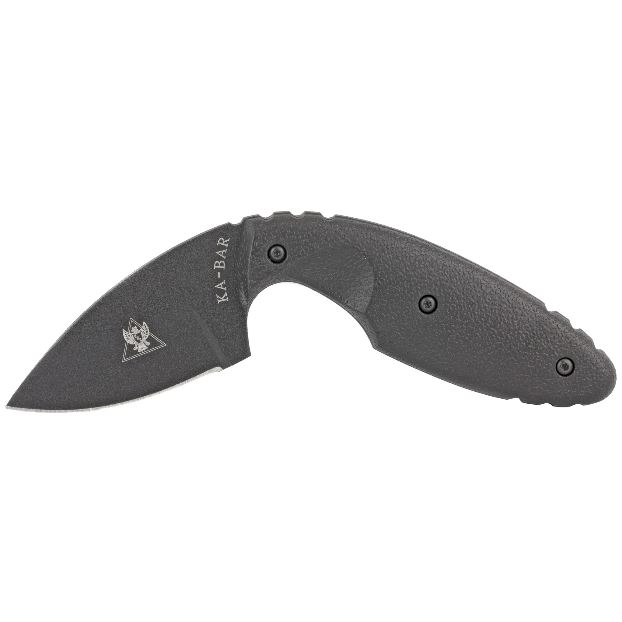 Ka-Bar 1480 TDI Law Enforcement 2.31” Fixed Drop Point Plain Black AUS-8A SS Blade, Black Zytel Handle, Includes Belt Clip/Sheath