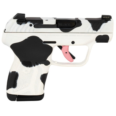 Ruger 228134 LCP Max Compact Frame 380 Auto 10+1 2.80" Black Steel Barrel, Cow Print Cerakote Serrated Steel Slide, Polymer Frame Cow Print w/Textured Grip