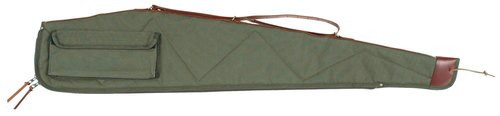 Bob Allen CanvasCase 40" Green CanvasQuilted Flannel Lining Leather Sling & Self-Repairing Nylon Zipper