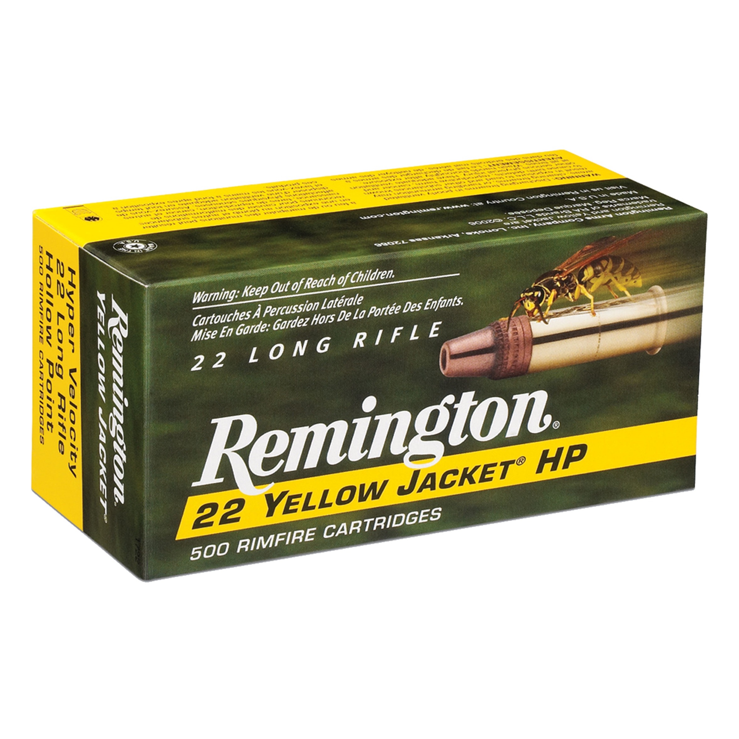 Remington Ammunition 21074 Yellow Jacket Rimfire 22LR 33gr Truncated Cone Hollow Point 50 Per Box/100 Case