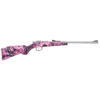 Henry H005RMG Mini Bolt Youth 22 S/L/LR 1rd 16.25" Matte Stainless Steel Barrel, Matte Drilled & Tapped Stainless Steel Receiver, Muddy Girl Fixed w/Pistol Grip Synthetic Stock, Right Hand