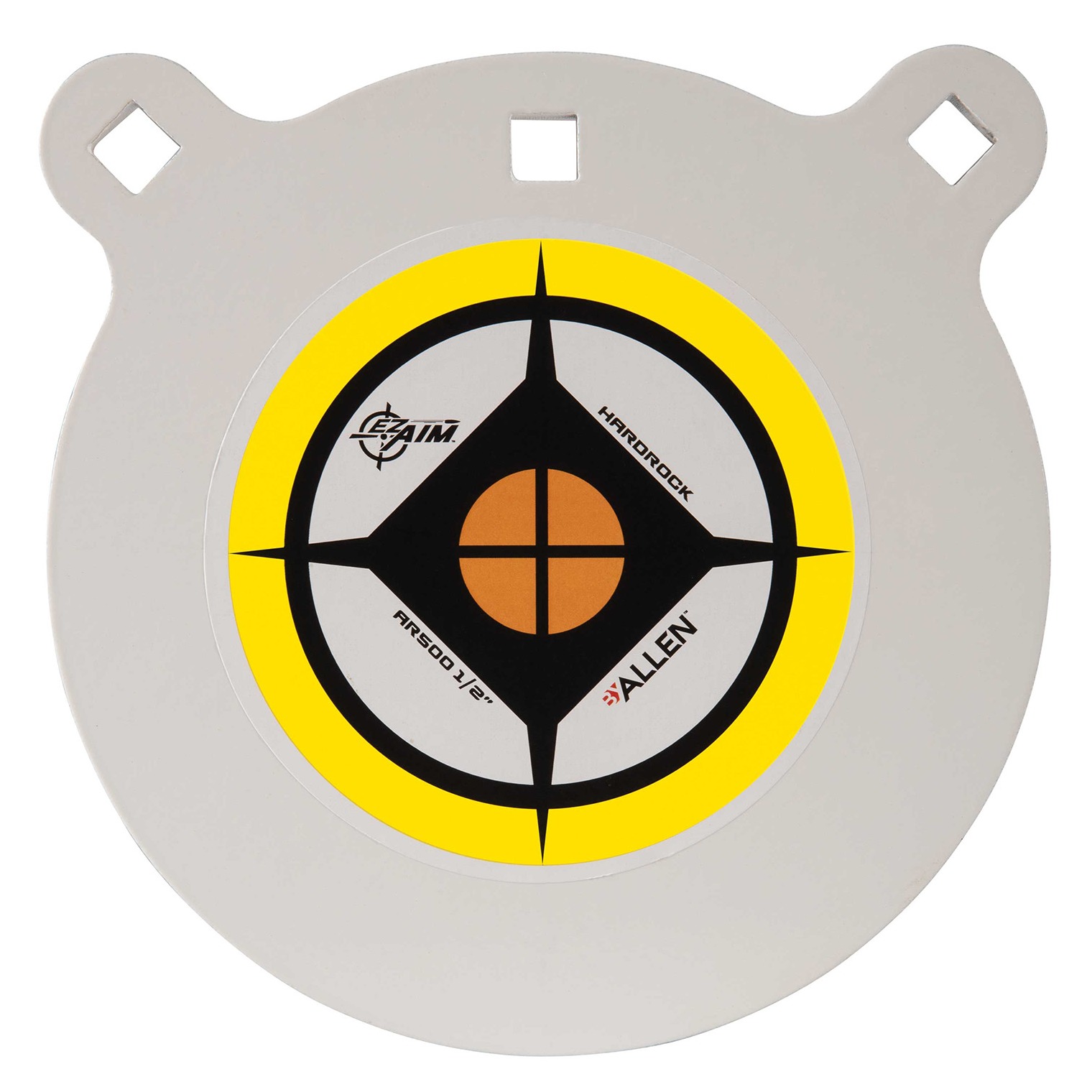 EZ-Aim 15598 Hardrock 8” Black/White/Yellow AR500 Steel Gong, 0.50” Thick, Hanging