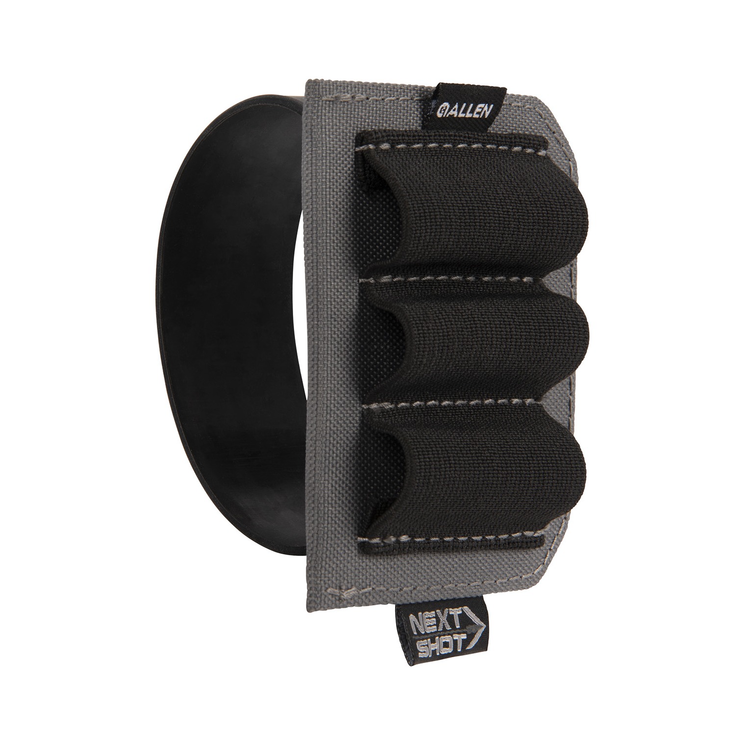 Allen 8201 Next Shot Carrier Black/Gray Silicone Band Multi-Gauge Capacity 3rd Shotgun Buttstock Mount