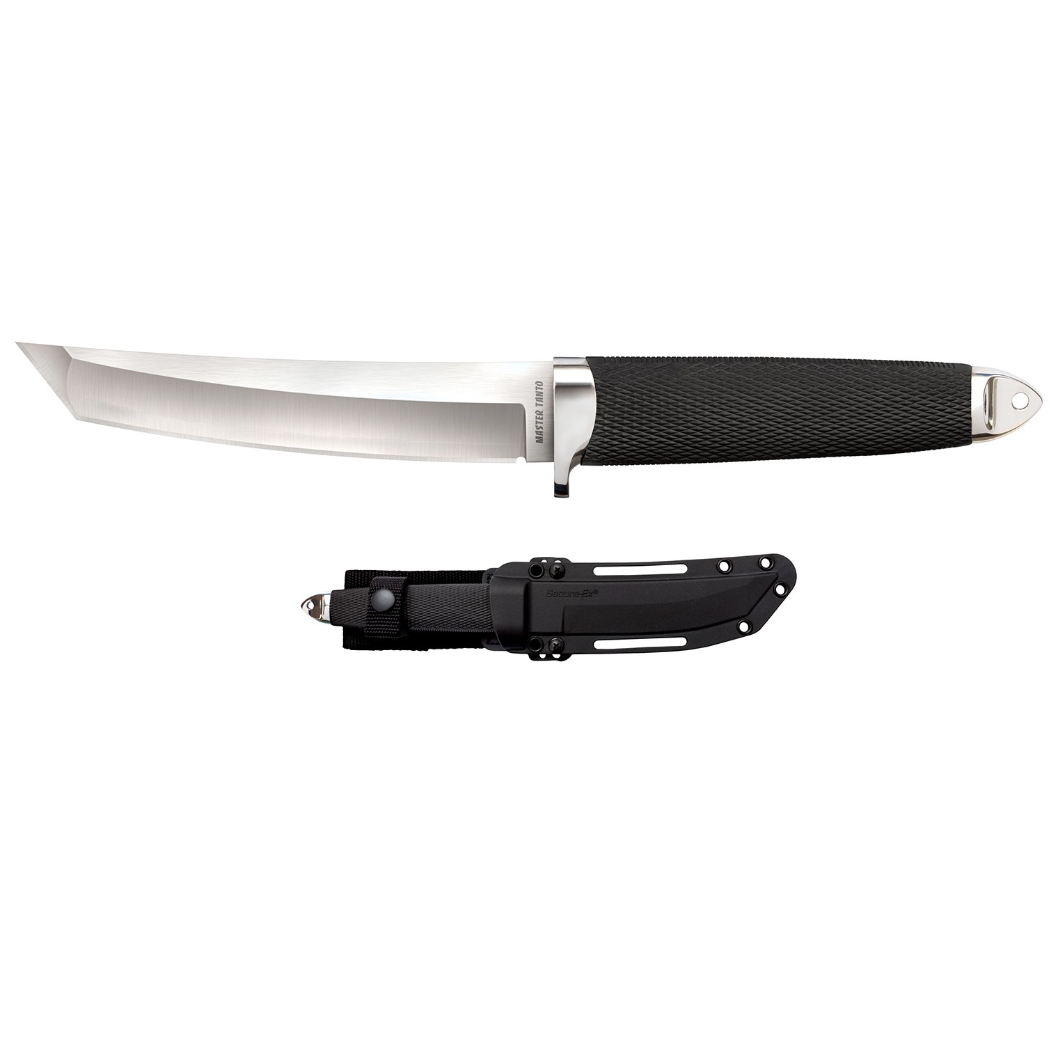 Cold Steel CS-35AB San Mai Master 6” Fixed Tanto Plain Satin VG-10 San Mai Blade/Black Textured/Oval Kray-Ex Handle Includes Sheath