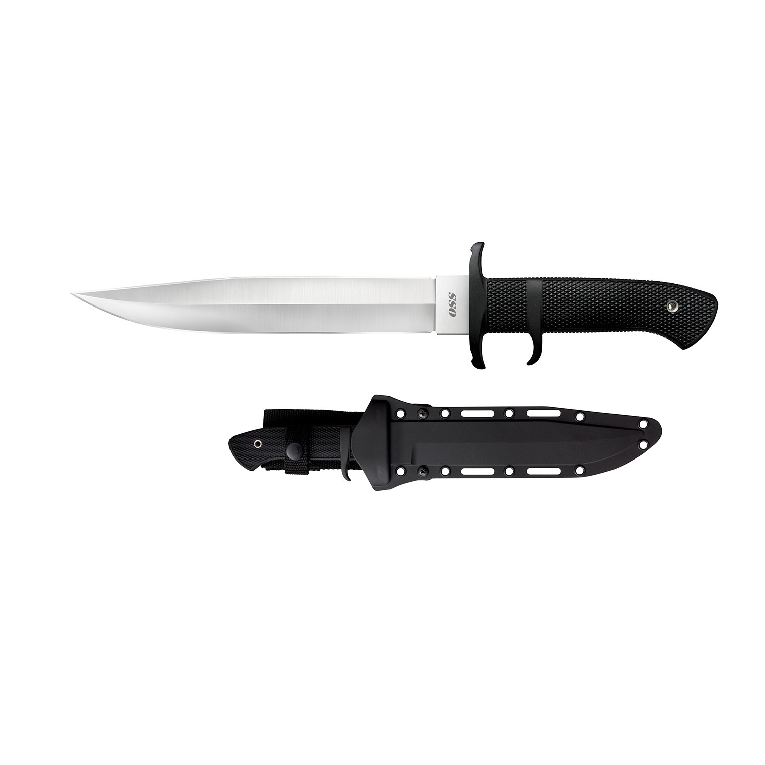 Cold Steel CS39LSSC OSS 8.25” Fixed Plain AUS-8A SS Blade/Black Textured Kray-Ex Handle Includes Sheath