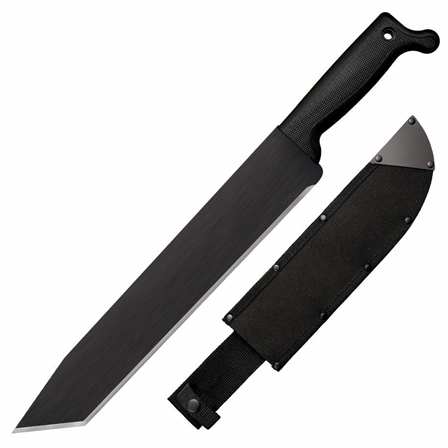 Cold Steel CS97BTMS Tanto 13” Black Matte Baked-On Anti Rust 1055 Carbon Steel Blade/ Black Polypropylene Handle 15.63” Long Includes Sheath