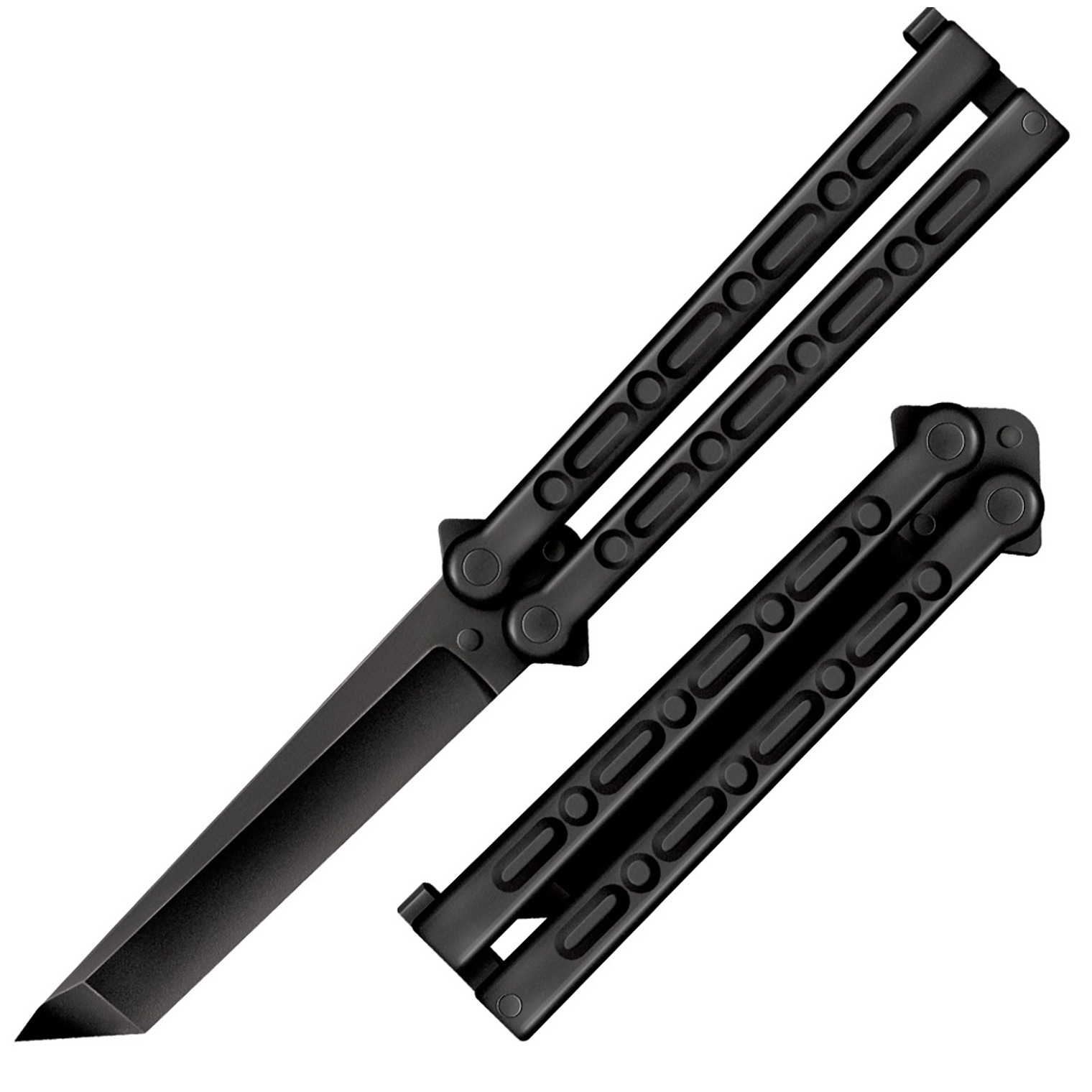 Cold Steel CS-92EAB FGX Balisong 5” Folding Plain Tanto Black Griv-Ex Blade/Handle