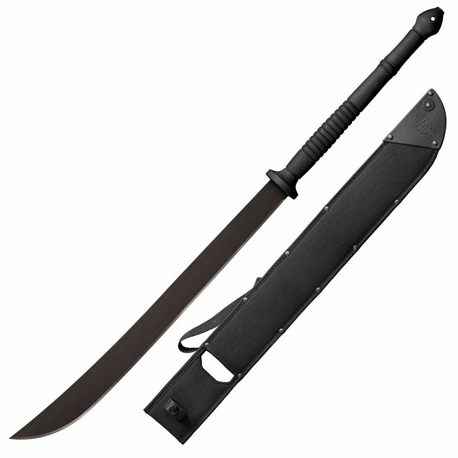 Cold Steel CS97THAMS Thai 22” Black Matte Baked-On Anti Rust 1055 Carbon Steel Blade/ Flat, Oval Black w/Steel Guards Polypropylene Handle 36.50” Long Includes Sheath