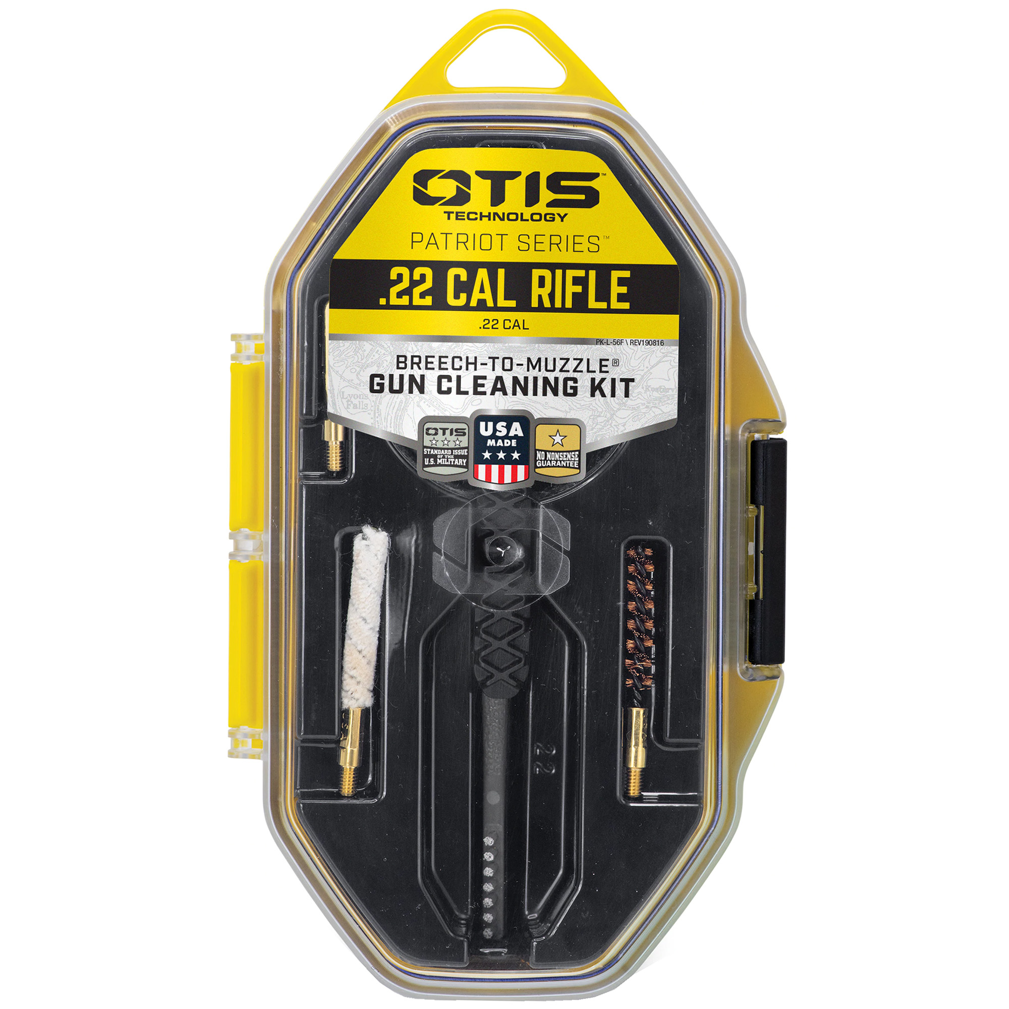 Otis FG70122 Patriot Cleaning Kit .17/.22Cal Handgun/Rifle/15 Pieces Yellow Plastic Box Case