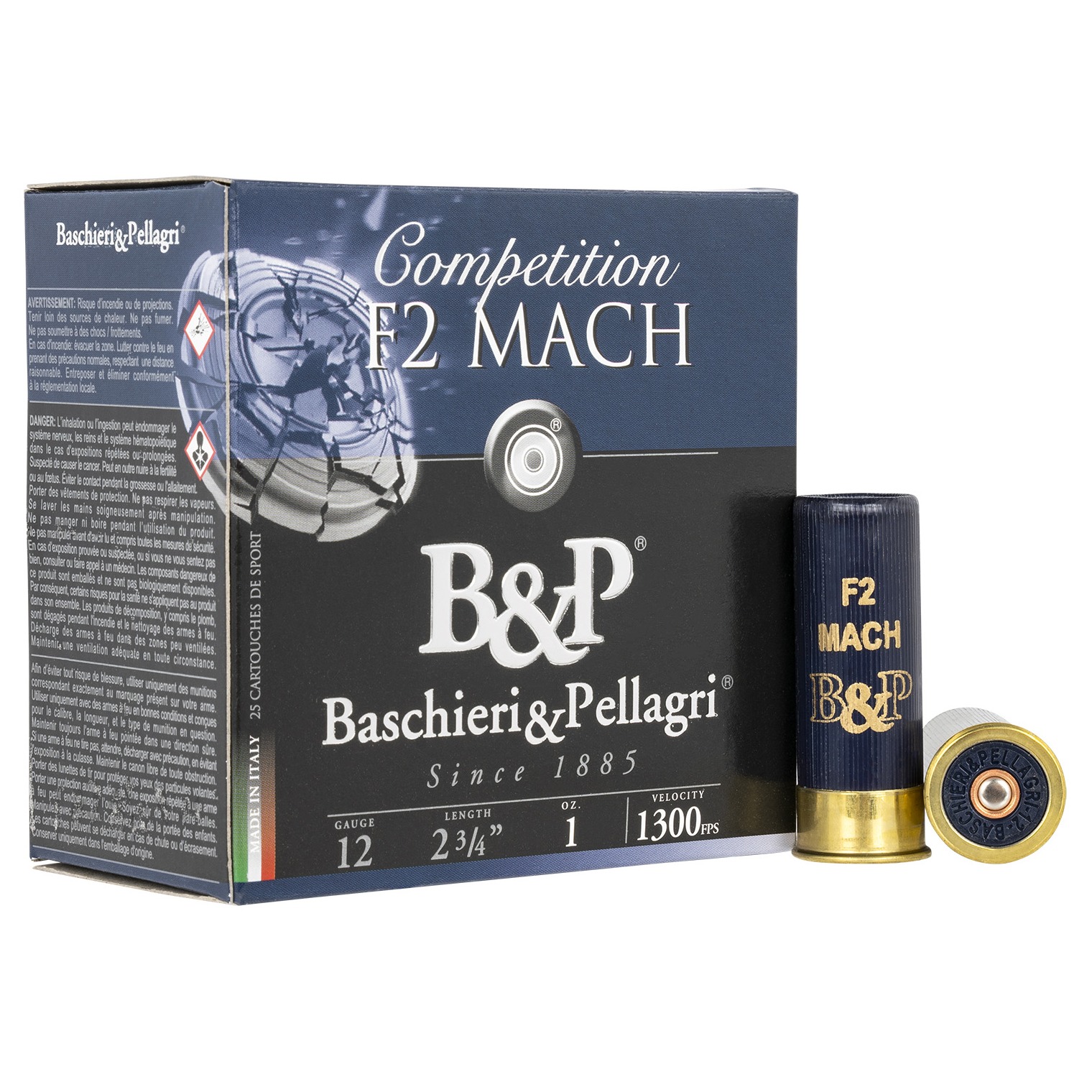 B&P 12B1F2H7 Competition F2 Mach 12Gauge 2.75” 1oz 7.5Shot 25 Per Box/10 Case
