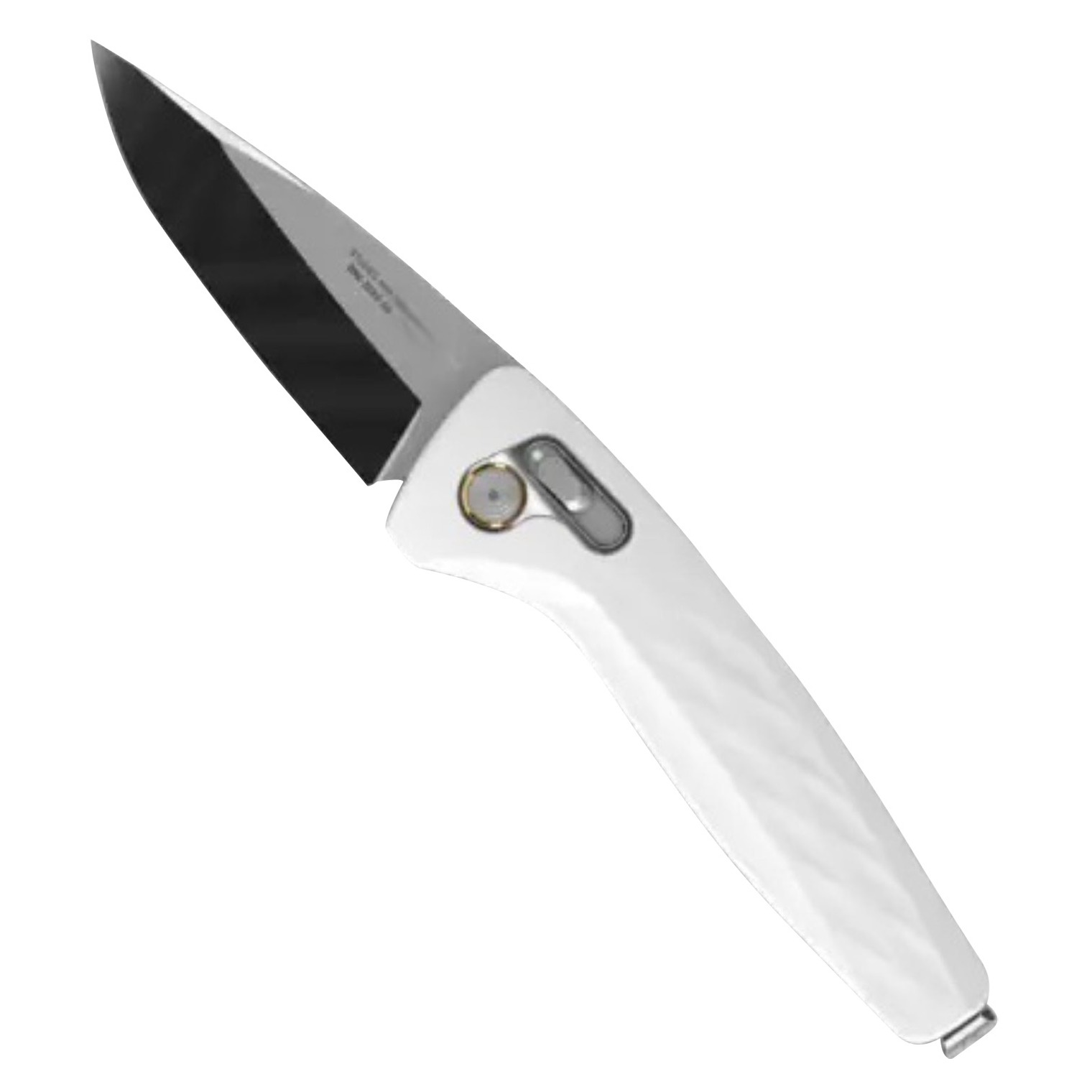 S.O.G SOG12730557 One-Zero XR 3.10” Folding Plain Black Chrome Cryo CPM S35VN Steel Blade/ White Sculpted Aluminum Handle