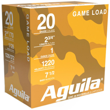 Aguila 1CHB2007 Game Load 20Gauge 2.75" 1oz 7.5Shot 25 Per Box/10 Case