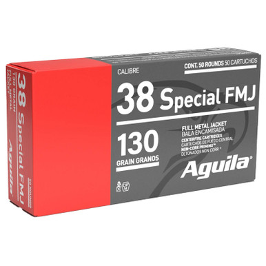Aguila 1E382521 38Special 130gr Full Metal Jacket 50 Per Box/20 Case